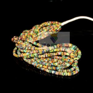 Natural Ethiopian Opal Faceted Coin Beads, 4-6mm