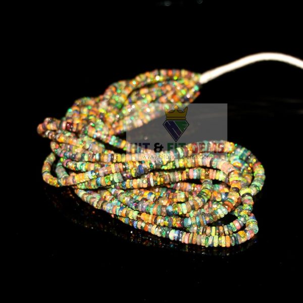 Natural Ethiopian Opal Faceted Coin Beads, 4-6mm