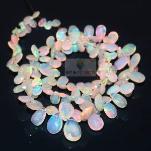 Natural Ethiopian Opal Faceted Briolette Beads, 3-13mm