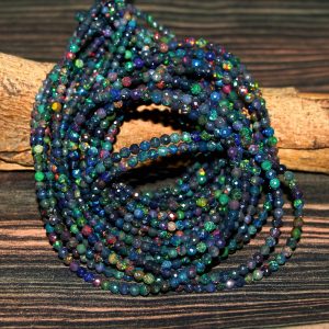 black opal natural faceted beads