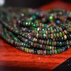 Most Sold Natural Ethiopian Opal Faceted Rondelle Beads, 4-6mm