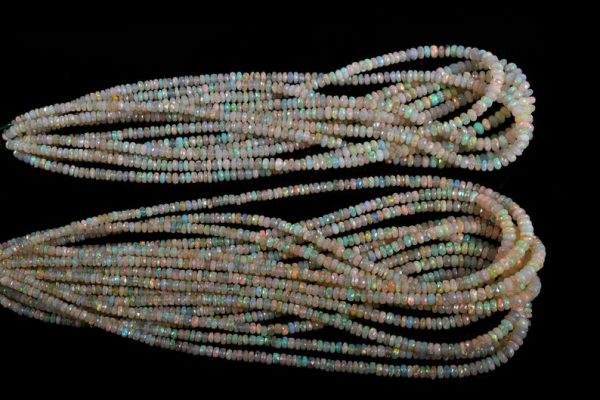 Wholesale lot Natural Ethiopian Opal Faceted Rondelle Beads, 3-6mm