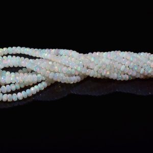 Natural Ethiopian Opal Faceted Rondelle Beads, 5-7mm