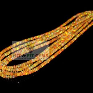 Natural Ethiopian Opal Faceted Rondelle Beads, 4-6mm