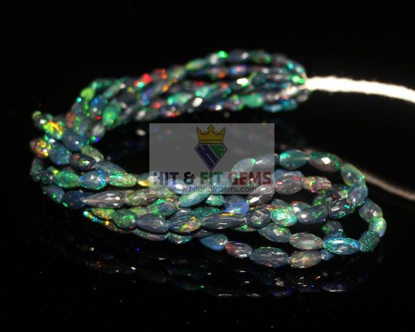Natural Ethiopian Opal Faceted Nuggets Beads, 39cts