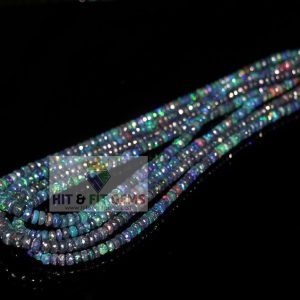 Natural Ethiopian Opal Faceted Rondelle Beads, 5-6mm