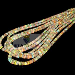 Natural Ethiopian Opal Faceted Heishi Beads, 5-9mm