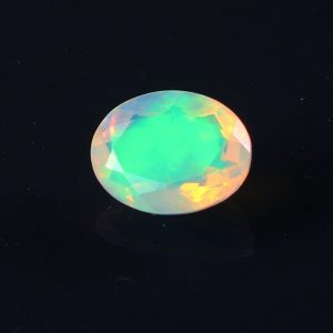 Natural Ethiopian Opal Faceted Oval Cabochon, 9X7mm