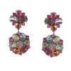 Natural Ruby Tourmaline And Diamond Silver Earring Jewelry 8