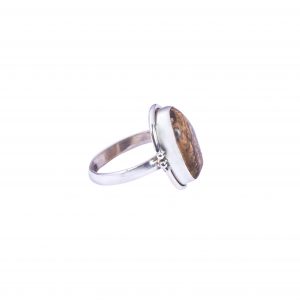 Natural Jasper & Solid 925 Sterling Silver Gemstone Ring - R1020