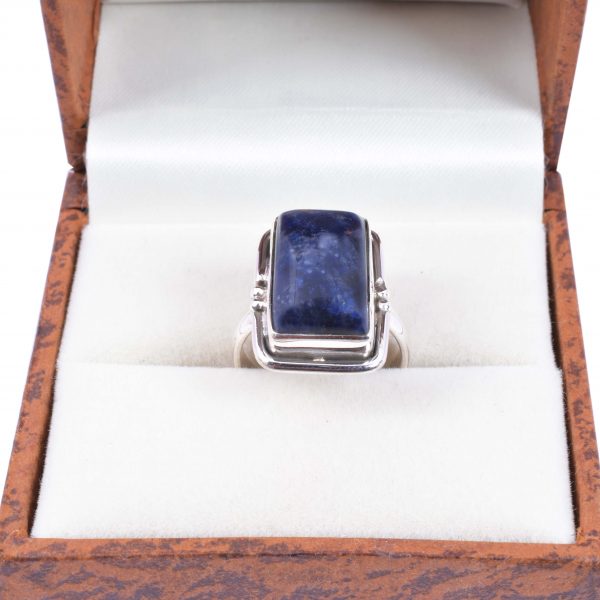 Natural Lapis lazuli & Solid 925 Sterling Silver Gemstone Ring - R1024