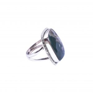 Natural Ocean jasper & Solid 925 Sterling Silver Gemstone Ring - R1044