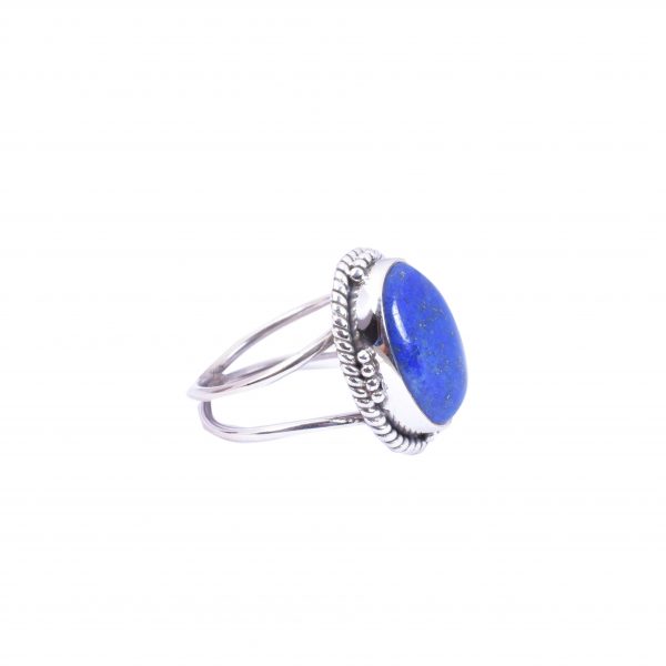 Natural Lapis lazuli & Solid 925 Sterling Silver Gemstone Ring - R1040