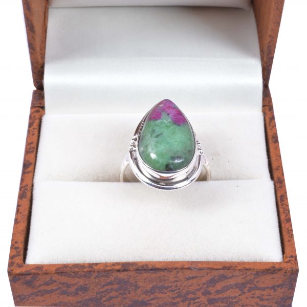 Natural Ruby Zoisite & Solid 925 Sterling Silver Gemstone Ring - R1032