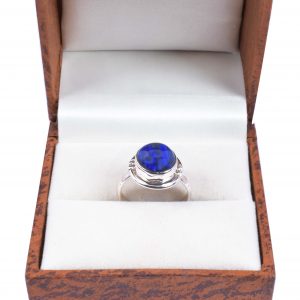 Natural Lapis lazuli & Solid 925 Sterling Silver Gemstone Ring - R1053