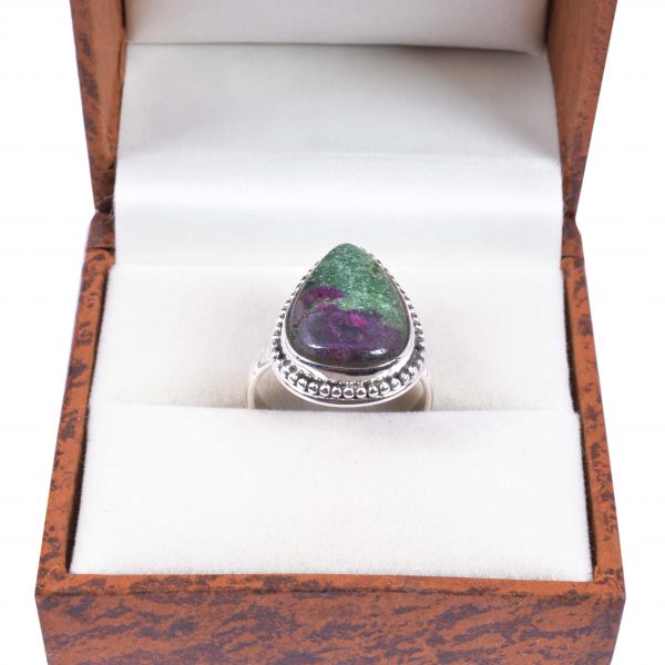Natural Ruby Zoisite & Solid 925 Sterling Silver Gemstone Ring - R1021