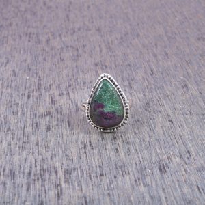 Natural Ruby Zoisite & Solid 925 Sterling Silver Gemstone Ring - R1021