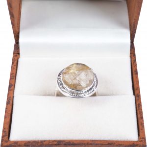 Natural gemstone round shape ring