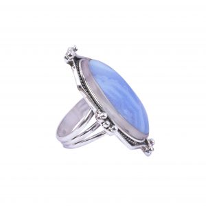 Natural blue gemstone ring