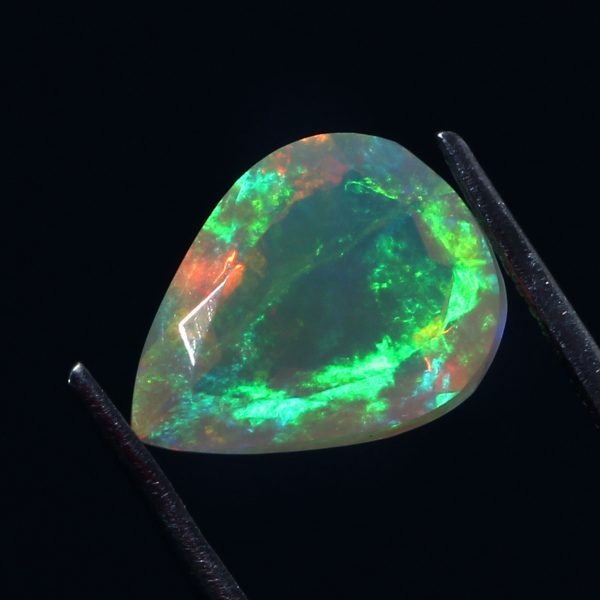 3.1 Cts Natural ethiopian opal faceted pear shape yellow opal : 393