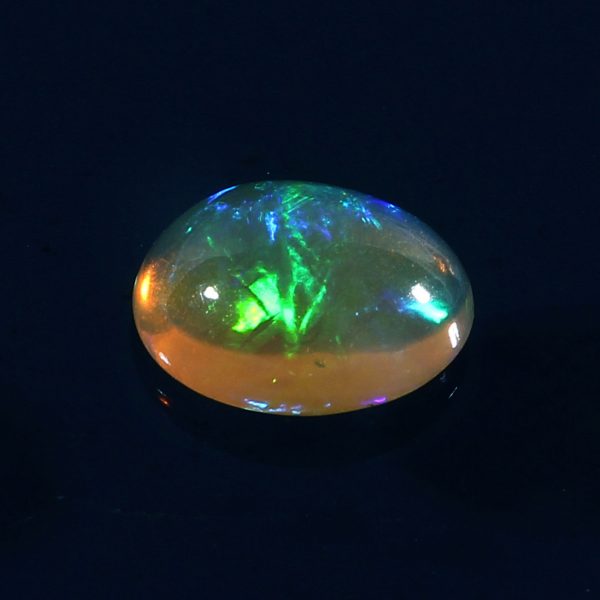 1.2 Natural ethiopian opal smooth gemstone oval shape yellow opal - 387