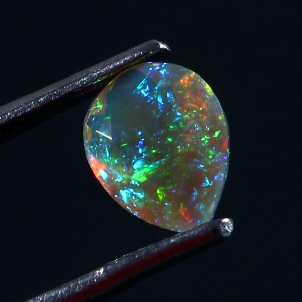 0.5 Cts Natural ethiopian opal faceted yellow gemstone pear shape - 418