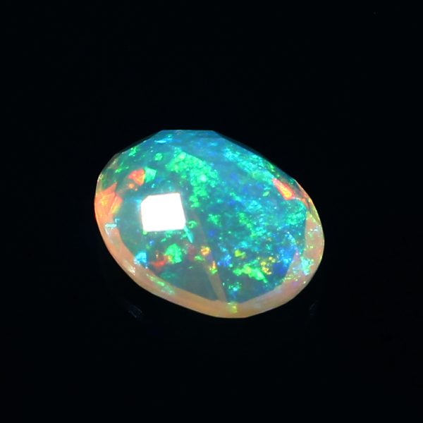 1.35 Cts Natural ethiopian opal faceted gemstone yellow opal oval shape - 388