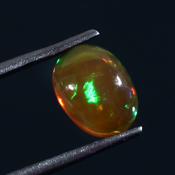0.95 Cts Natural ethiopian opal smooth oval shape yellow gemstone - 432