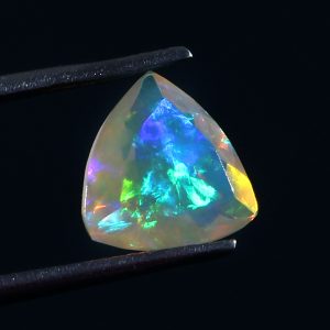 1.65 Cts Natural ethiopian opal faceted yellow gemstone trillion shape - 415