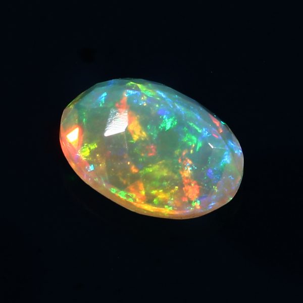 2.1 Cts Natural ethiopian opal faceted oval yellow gemstone - 396