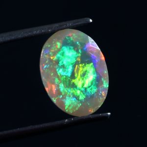 2.1 Cts Natural ethiopian opal faceted oval yellow gemstone - 396