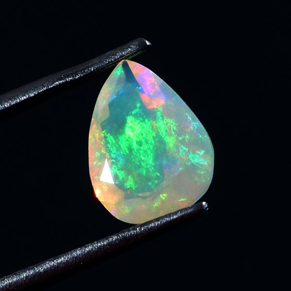 1.35 Cts Natural ethiopian opal faceted yellow gemstone pear shape - 412