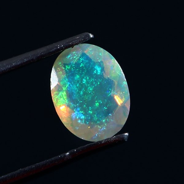 1 Cts Natural ethiopian gemstone faceted oval yellow opal - 401