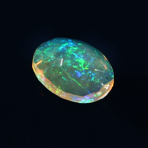 1 Cts Natural ethiopian opal faceted yellow gemstone oval shape - 416