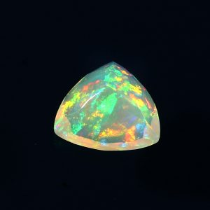 1.8 Cts Natural ethiopian opal faceted yellow gemstone trillion shape - 411