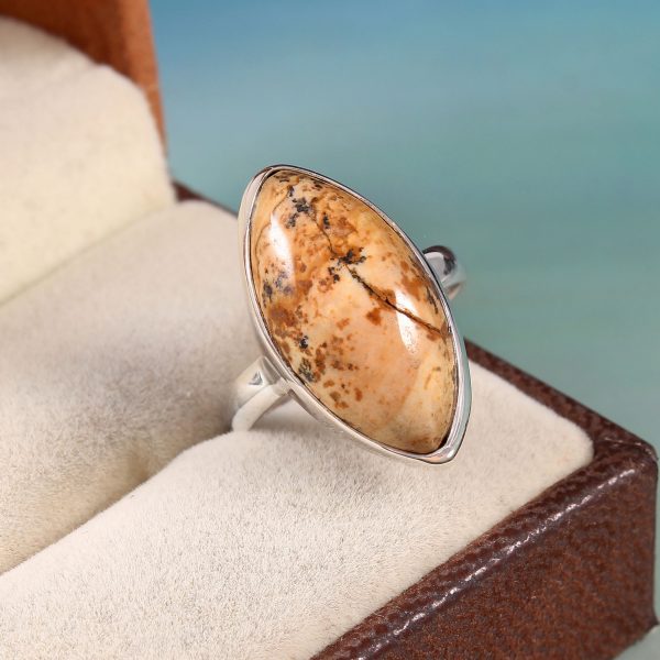 Natural brown gemstone ring