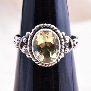 Natural Citrine & Solid 925 Sterling Silver Gemstone Ring - R 1354