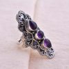 Natural Amethyst & Solid 925 Sterling Silver Gemstone Ring - R 1564