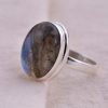 Natural Labradorite & Solid 925 Sterling Silver Gemstone Ring - R 1568
