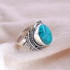Natural Copper Turqouise & Solid 925 Sterling Silver Gemstone Ring - R 1584