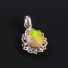 Natural ethiopian Opal Stone 925 Sterling Silver Pendant Jewelry P-570