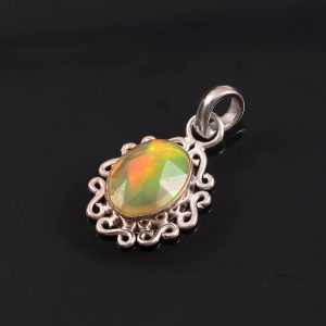 Natural Opal Stone 925 Sterling Silver Pendant Jewelry P-605