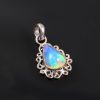 Natural ethiopian Opal Stone 925 Sterling Silver Pendant Jewelry P-548