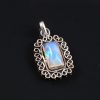 Natural ethiopian Opal Stone 925 Sterling Silver Pendant Jewelry P-564