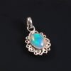 Natural ethiopian Opal Stone 925 Sterling Silver Pendant Jewelry P-565