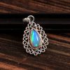 Natural ethiopian Opal Stone 925 Sterling Silver Pendant Jewelry P-556