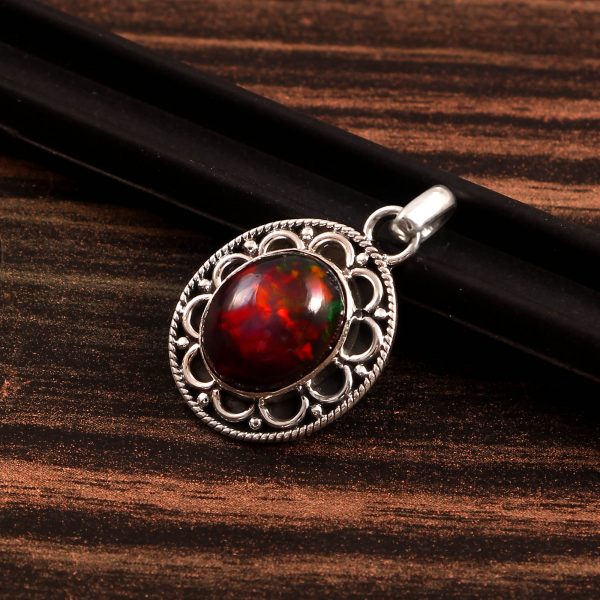 Natural Opal Stone 925 Sterling Silver Pendant Jewelry P-623