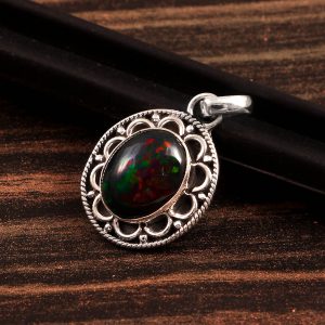 Natural Opal Stone 925 Sterling Silver Pendant Jewelry P-621