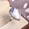 Natural Dendrite opal & Solid 925 Sterling Silver Gemstone Ring - R 1310