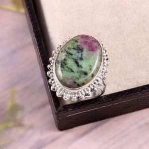 Natural Ruby zoisite & Solid 925 Sterling Silver Gemstone Ring - R 1333